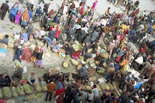 61 Kashgar Sunday Market 1993 Fruit And Vegetable Market From Tower